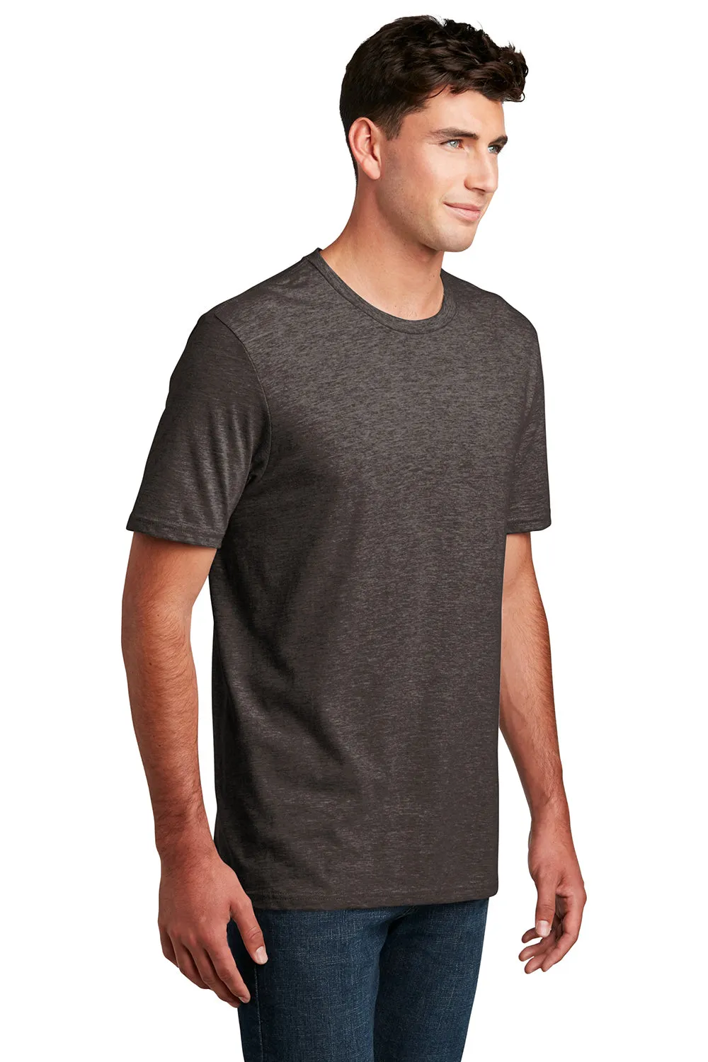 District Mens Perfect Blend Short Sleeve Crewneck T-Shirt - Heather Brown  Buy new Clothing District
