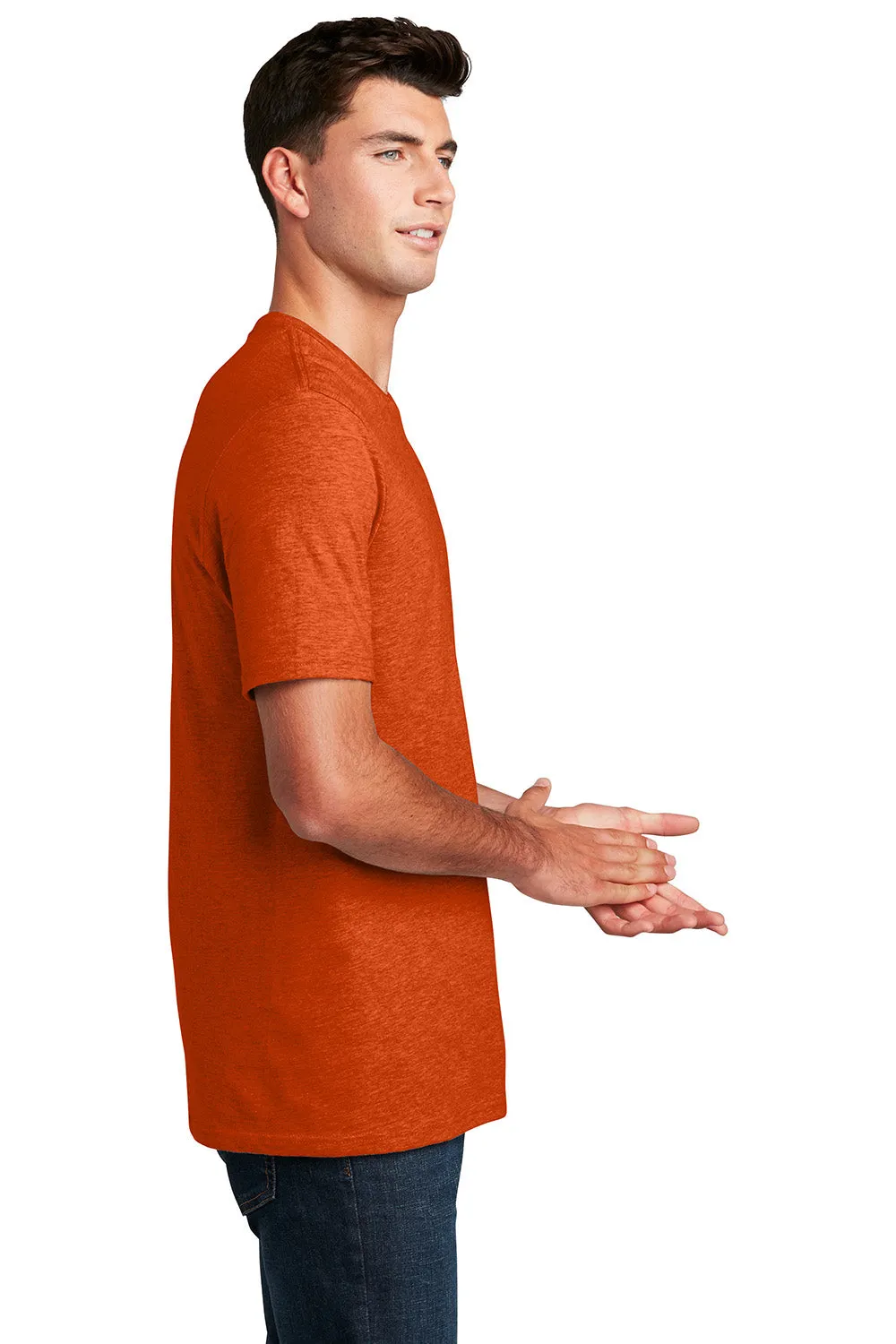 District Mens Perfect Blend Short Sleeve Crewneck T-Shirt - Heather Deep Orange  Buy new Clothing District