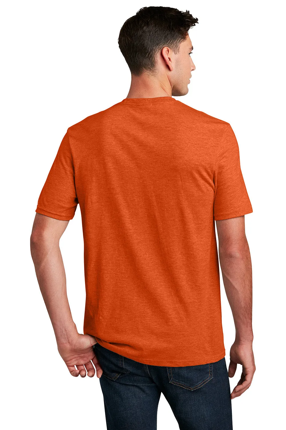 District Mens Perfect Blend Short Sleeve Crewneck T-Shirt - Heather Deep Orange  Buy new Clothing District