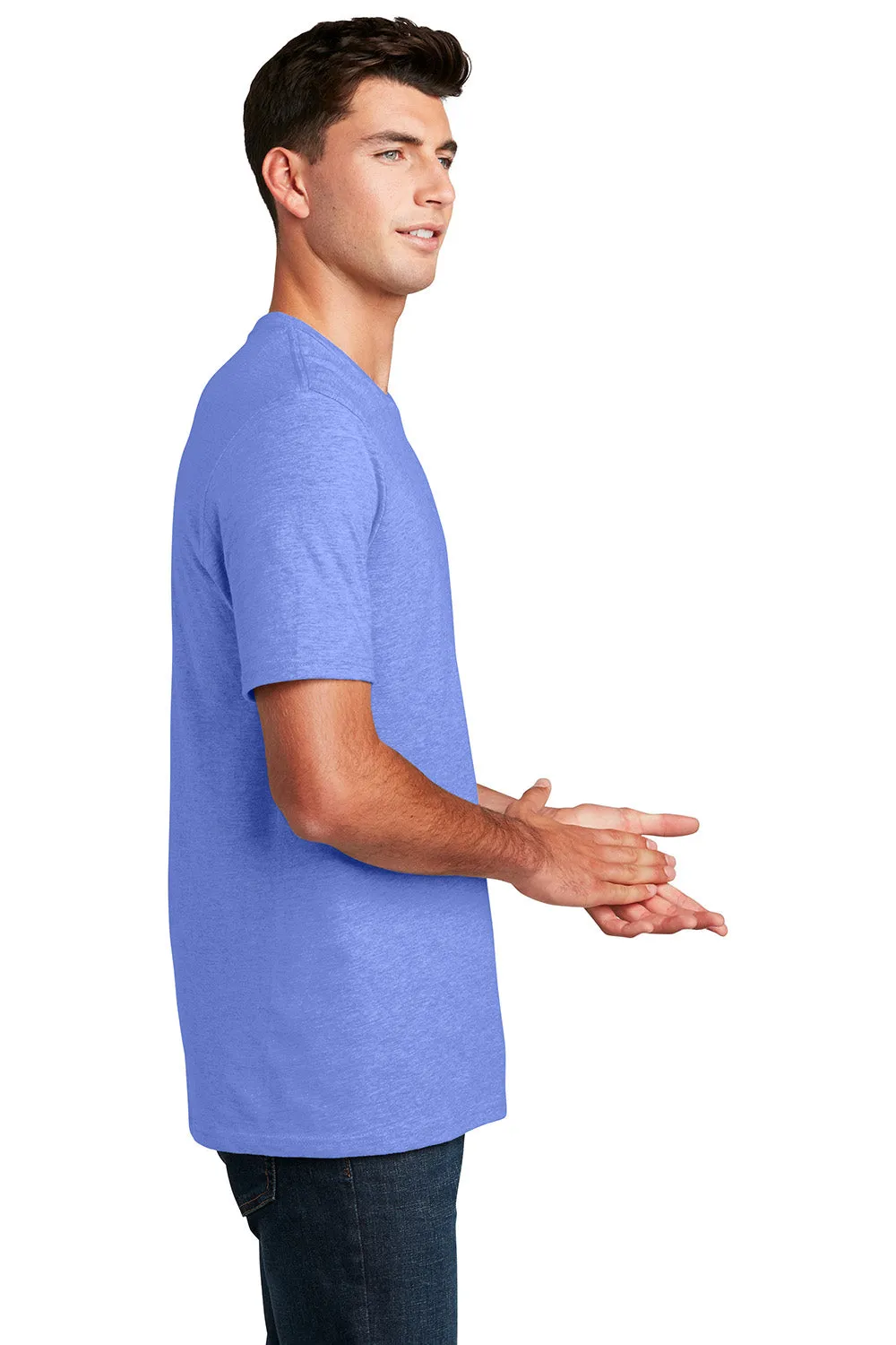 District Mens Perfect Blend Short Sleeve Crewneck T-Shirt - Heather Electric Purple  Buy new Clothing District