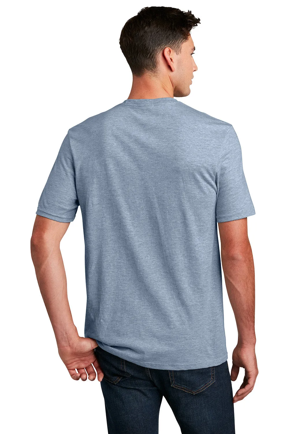 District Mens Perfect Blend Short Sleeve Crewneck T-Shirt - Heather Flint Blue  Buy new Clothing District