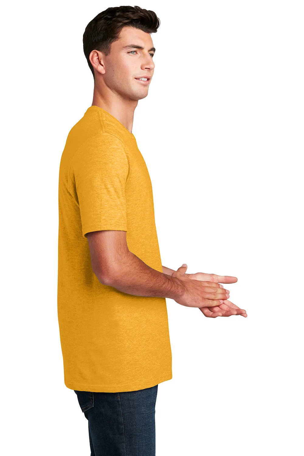 District Mens Perfect Blend Short Sleeve Crewneck T-Shirt - Heather Gold  Buy new Clothing District