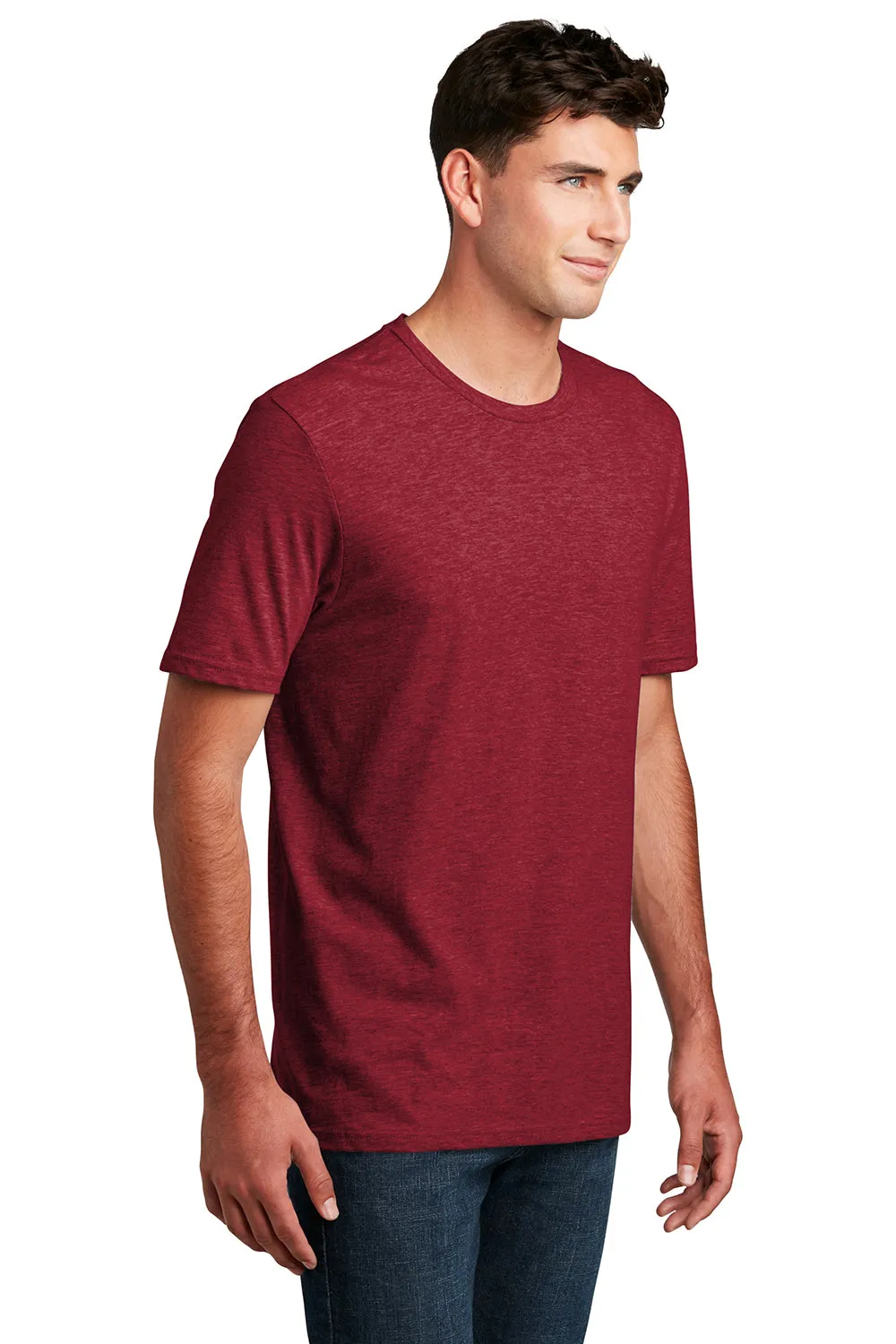 District Mens Perfect Blend Short Sleeve Crewneck T-Shirt - Red Fleck  Buy new Clothing District