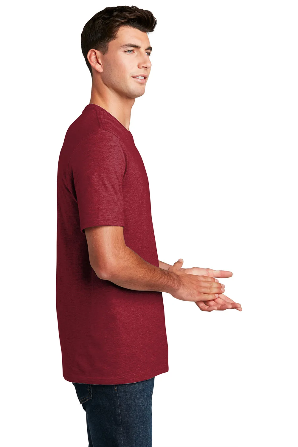 District Mens Perfect Blend Short Sleeve Crewneck T-Shirt - Red Fleck  Buy new Clothing District
