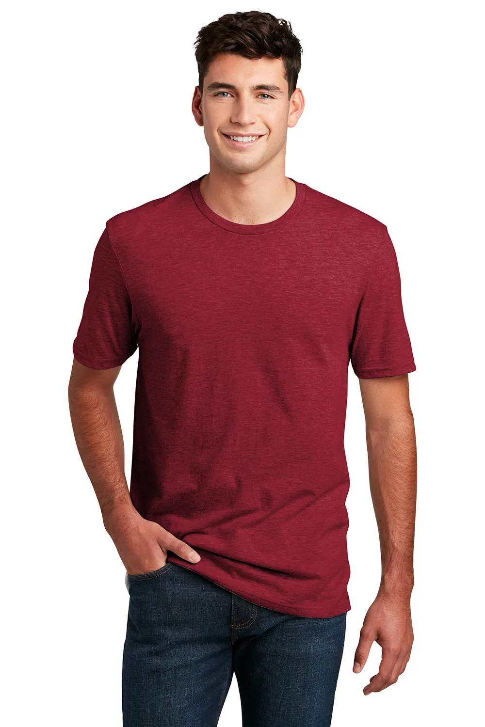 District Mens Perfect Blend Short Sleeve Crewneck T-Shirt - Red Fleck  Buy new Clothing District
