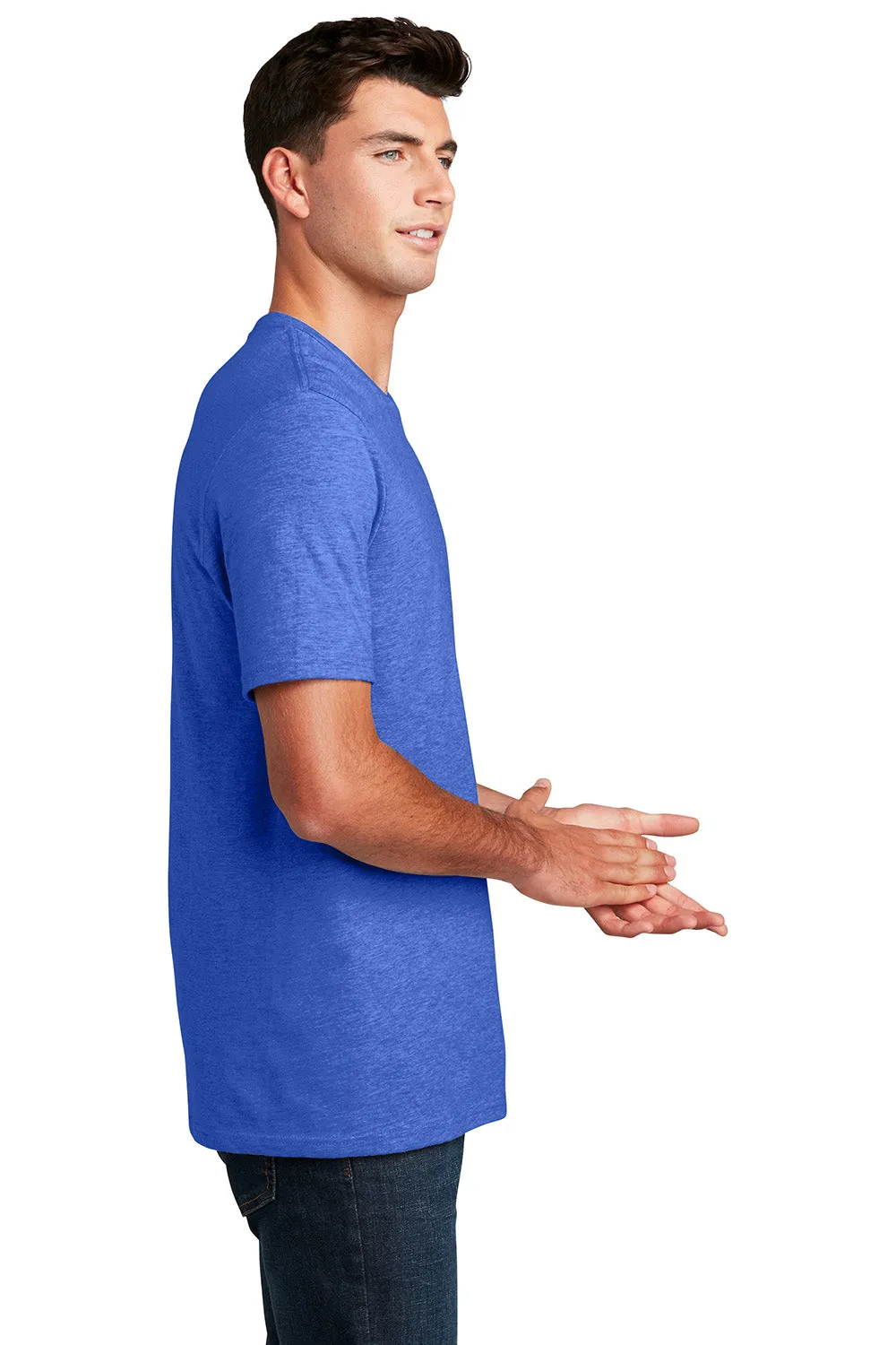 District Mens Perfect Blend Short Sleeve Crewneck T-Shirt - Royal Blue Frost  Buy new Clothing District