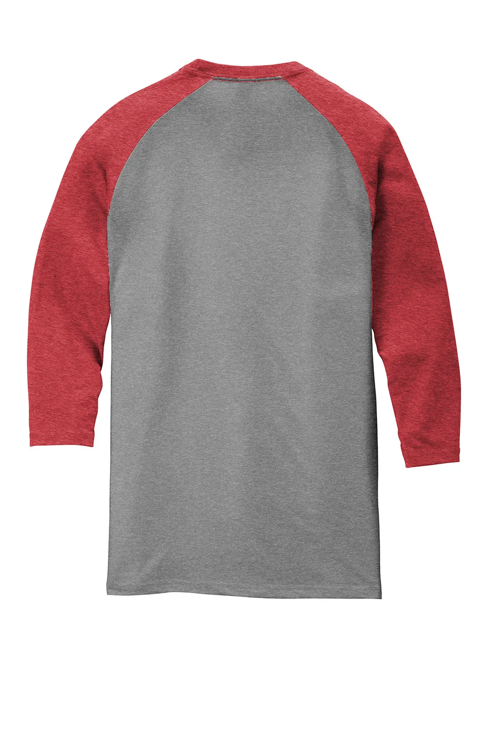 District Mens Perfect Tri 3/4 Sleeve Crewneck T-Shirt - Grey Frost/Red  Buy new Clothing District