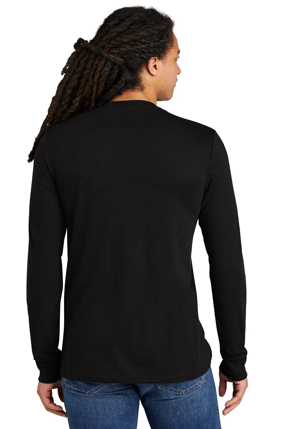 District Mens Perfect Tri Long Sleeve Crewneck T-Shirt - Black  Buy new Clothing District