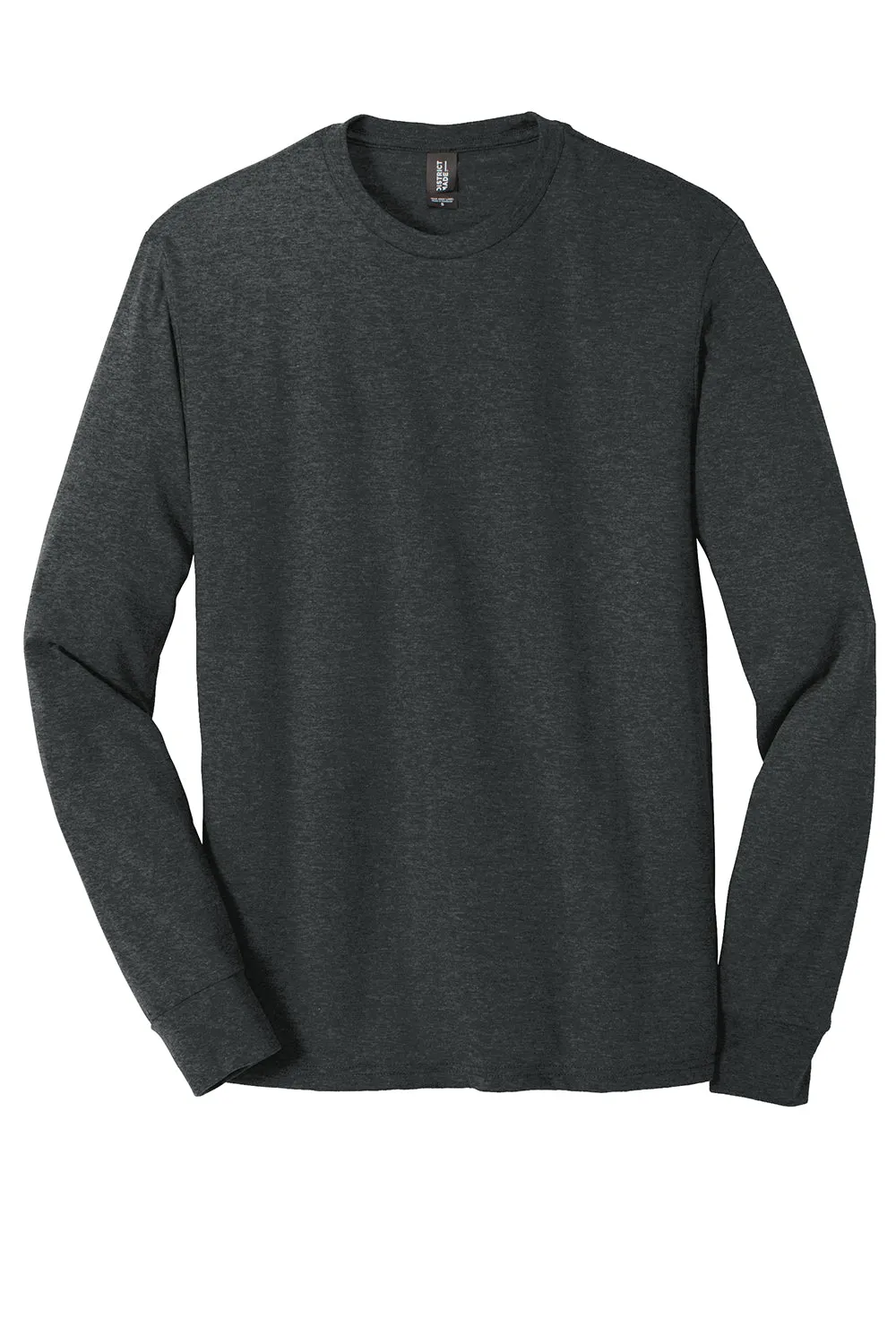 District Mens Perfect Tri Long Sleeve Crewneck T-Shirt - Black  Buy new Clothing District
