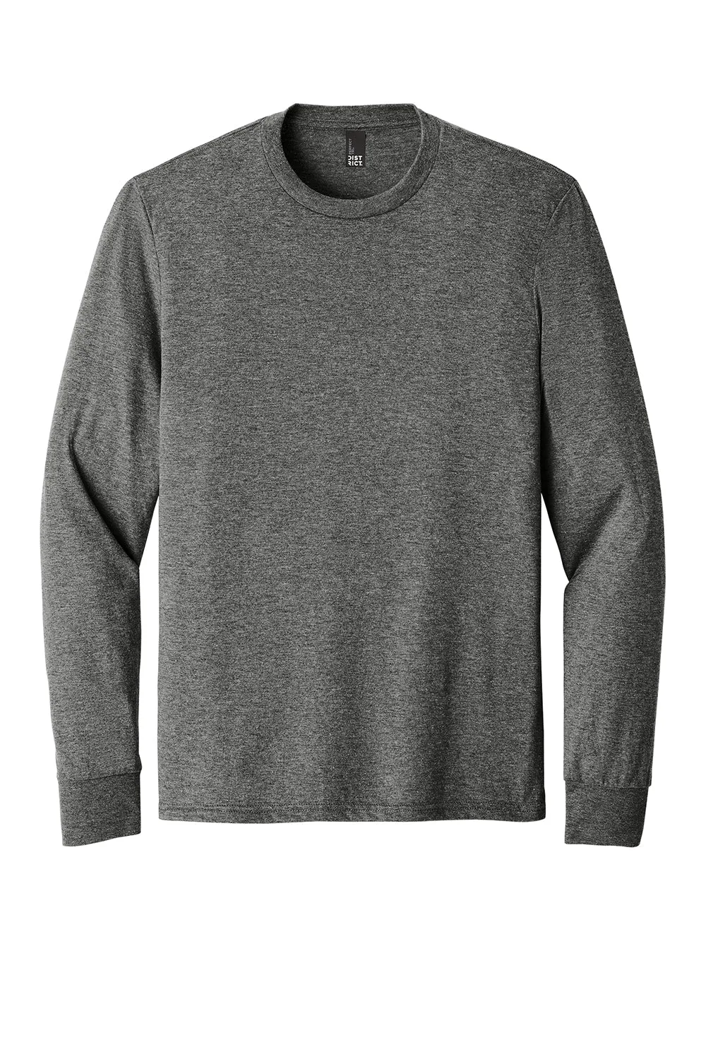 District Mens Perfect Tri Long Sleeve Crewneck T-Shirt - Grey Frost  Buy new Clothing District