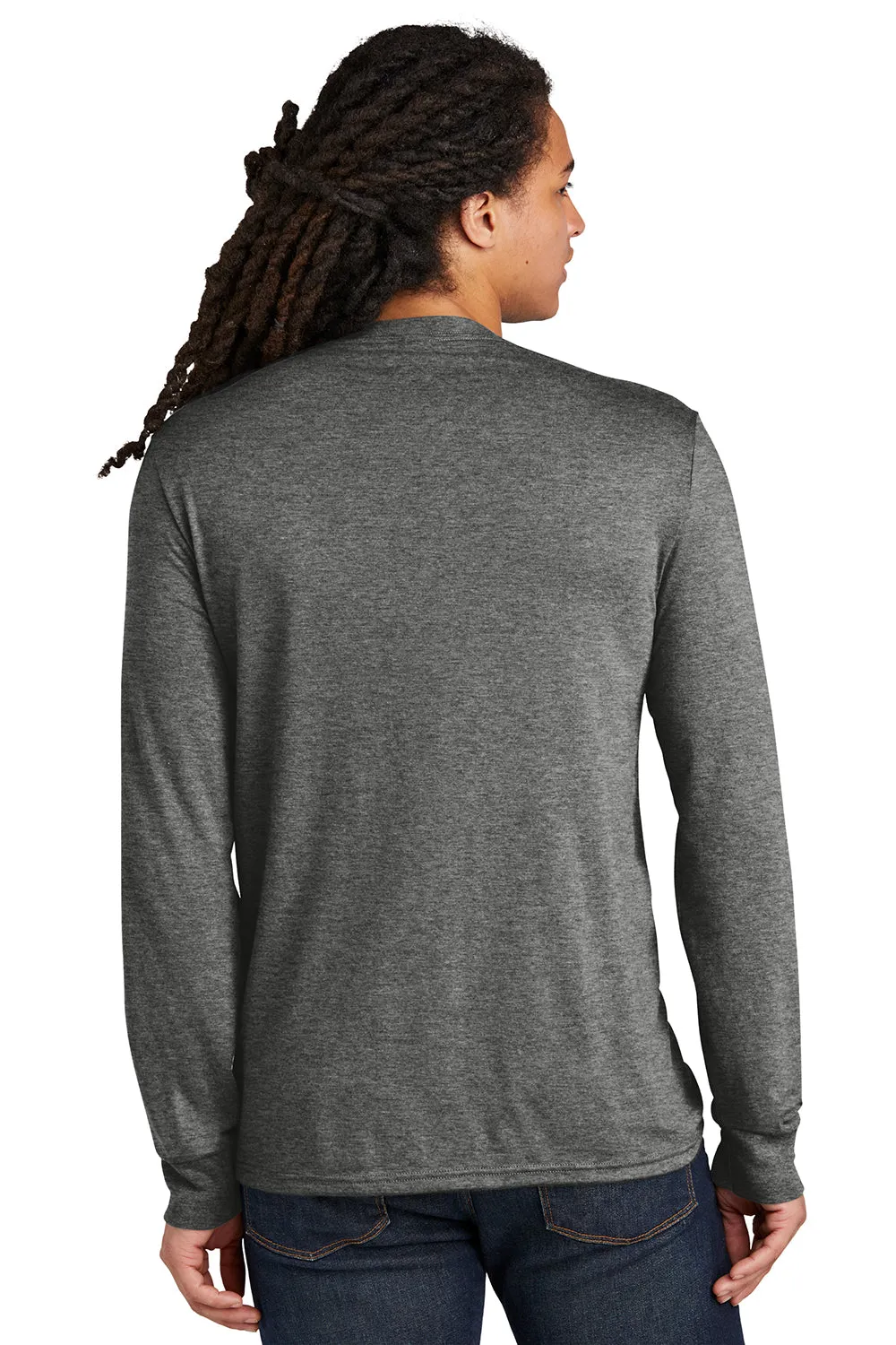 District Mens Perfect Tri Long Sleeve Crewneck T-Shirt - Grey Frost  Buy new Clothing District