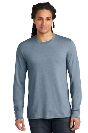 District Mens Perfect Tri Long Sleeve Crewneck T-Shirt - Heather Flint Blue  Buy new Clothing District