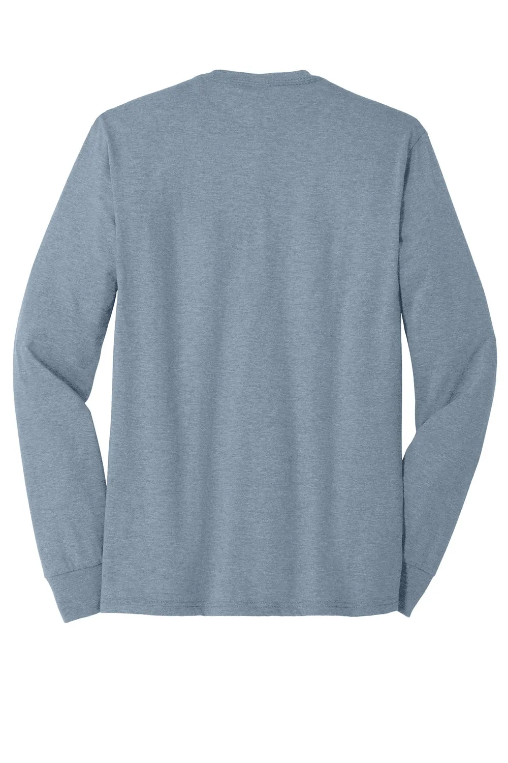 District Mens Perfect Tri Long Sleeve Crewneck T-Shirt - Heather Flint Blue  Buy new Clothing District