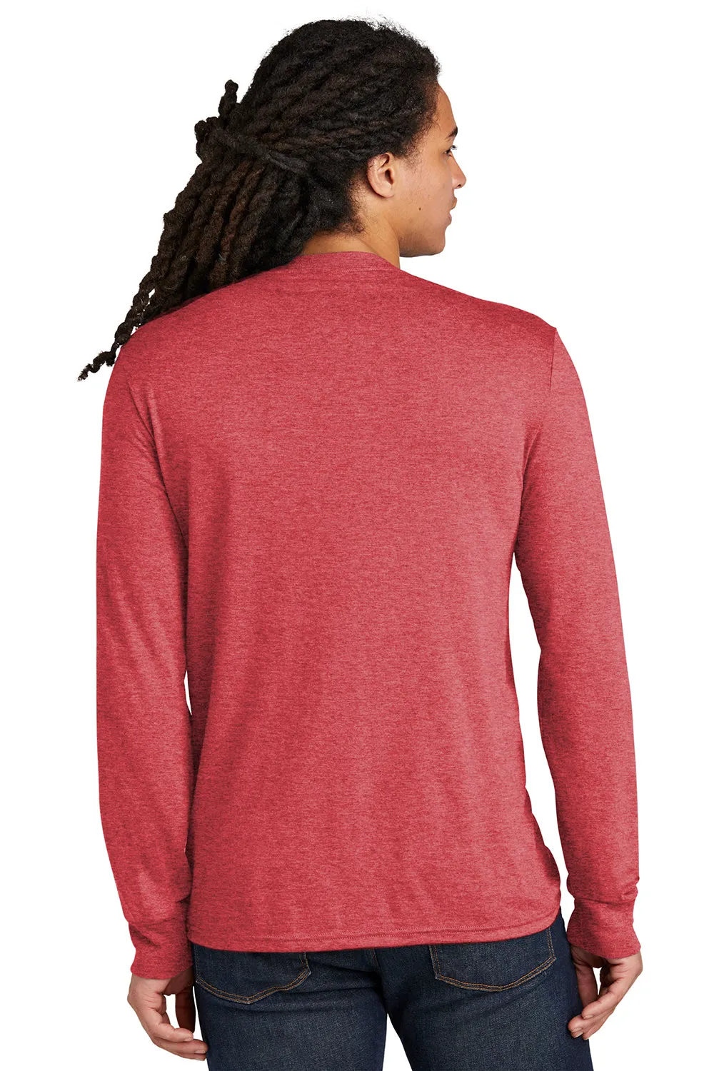 District Mens Perfect Tri Long Sleeve Crewneck T-Shirt - Red Frost  Buy new Clothing District