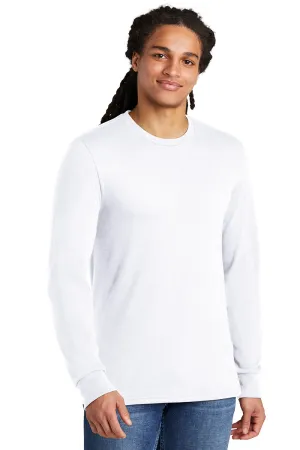 District Mens Perfect Tri Long Sleeve Crewneck T-Shirt - White  Buy new Clothing District