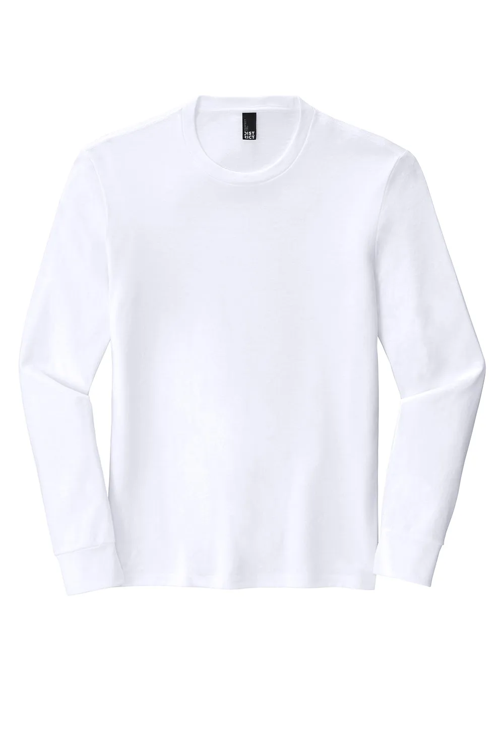District Mens Perfect Tri Long Sleeve Crewneck T-Shirt - White  Buy new Clothing District