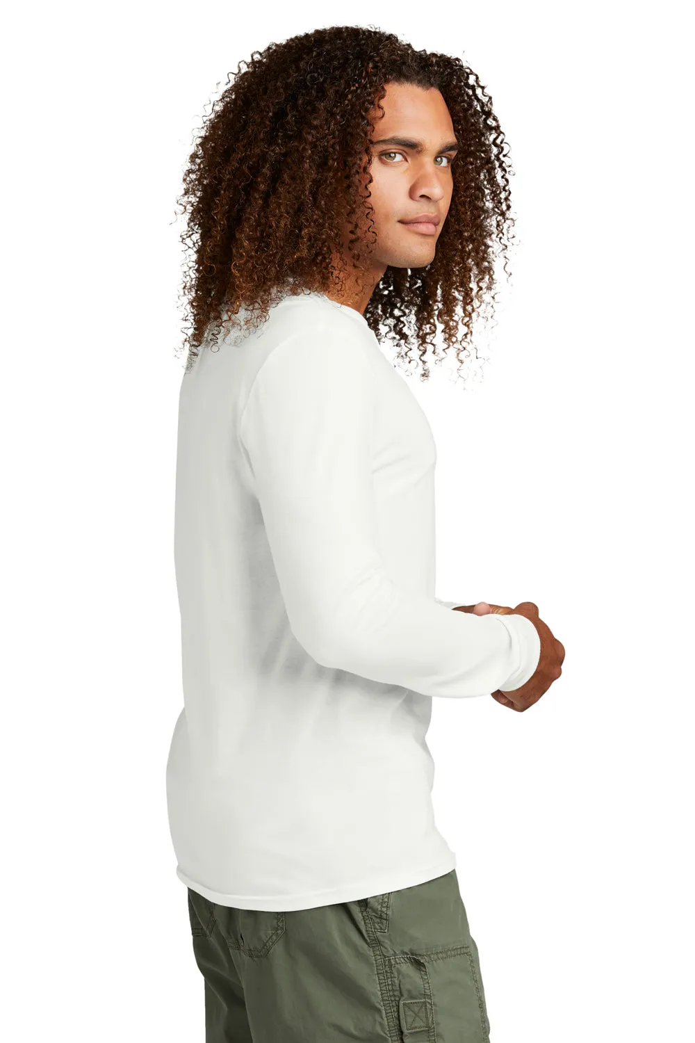 District Mens Perfect Tri Long Sleeve Henley T-Shirt - Natural  Buy new Clothing District
