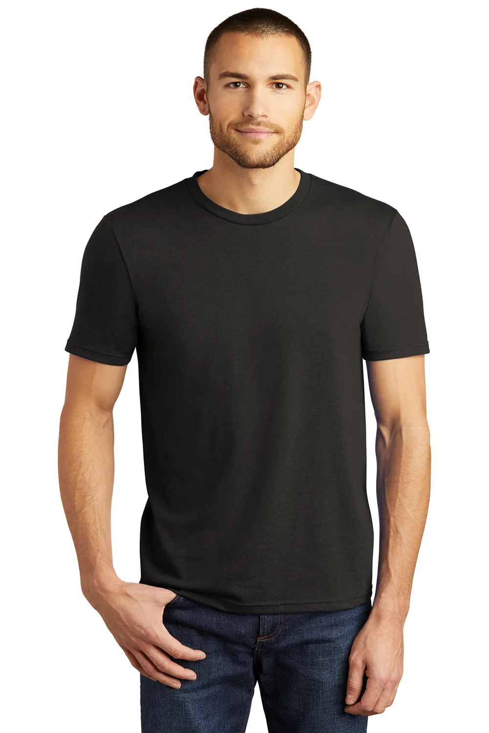 District Mens Perfect Tri Short Sleeve Crewneck T-Shirt - Black  Buy new Clothing District