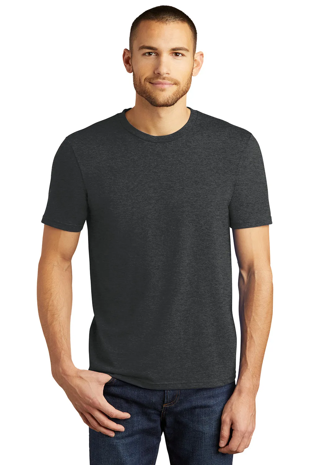 District Mens Perfect Tri Short Sleeve Crewneck T-Shirt - Black Frost  Buy new Clothing District