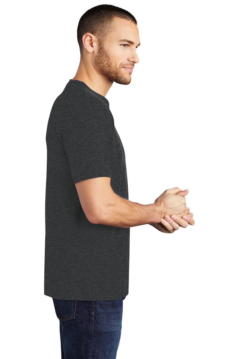 District Mens Perfect Tri Short Sleeve Crewneck T-Shirt - Black Frost  Buy new Clothing District