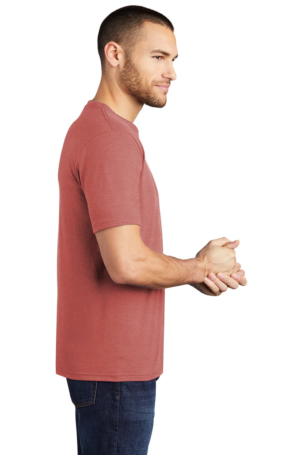District Mens Perfect Tri Short Sleeve Crewneck T-Shirt - Blush Frost  Buy new Clothing District