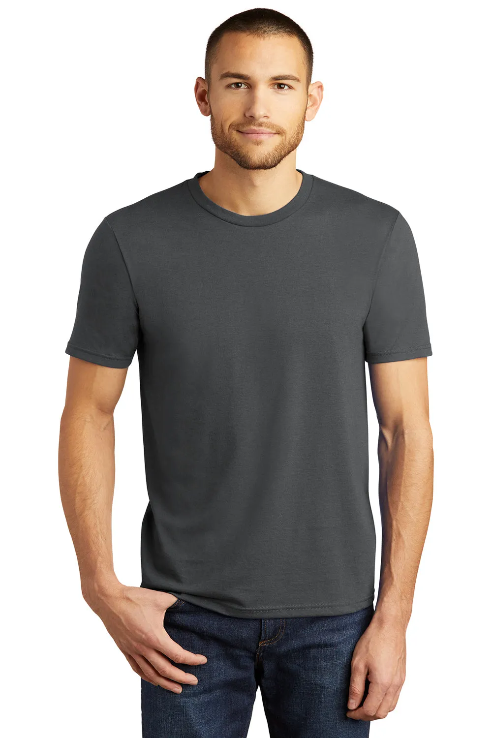 District Mens Perfect Tri Short Sleeve Crewneck T-Shirt - Charcoal Grey  Buy new Clothing District