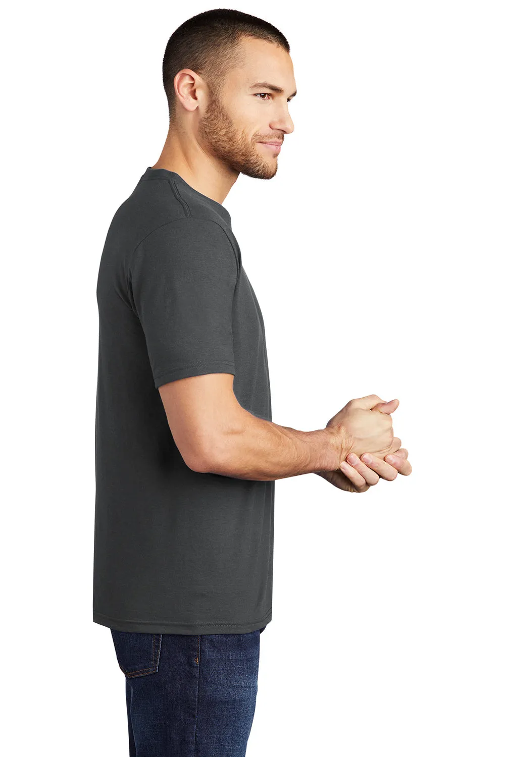 District Mens Perfect Tri Short Sleeve Crewneck T-Shirt - Charcoal Grey  Buy new Clothing District