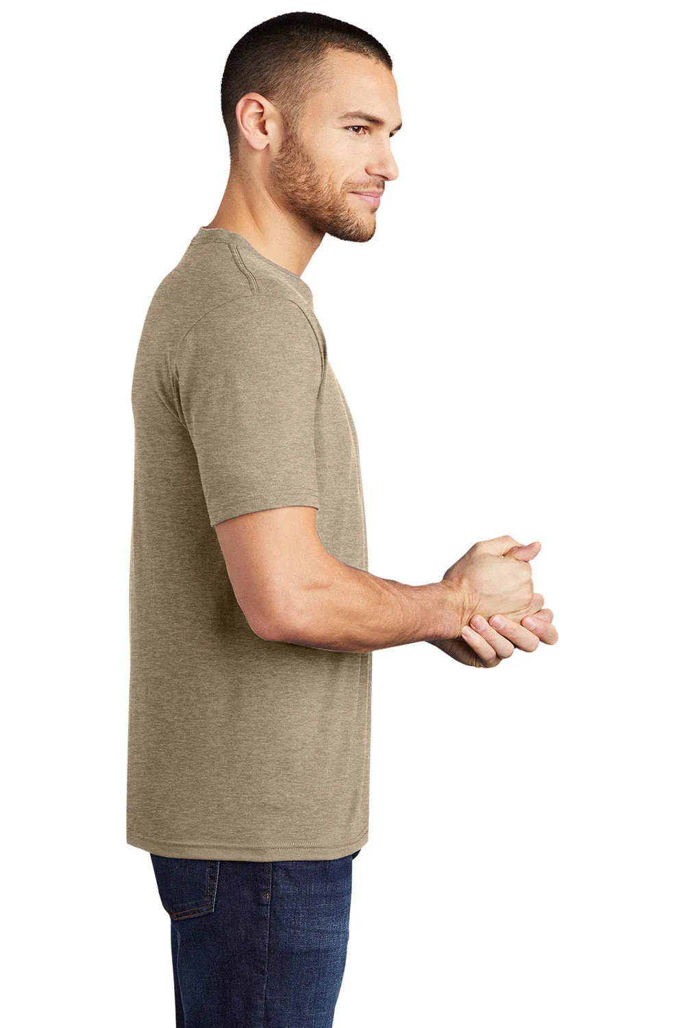 District Mens Perfect Tri Short Sleeve Crewneck T-Shirt - Heather Desert Tan  Buy new Clothing District