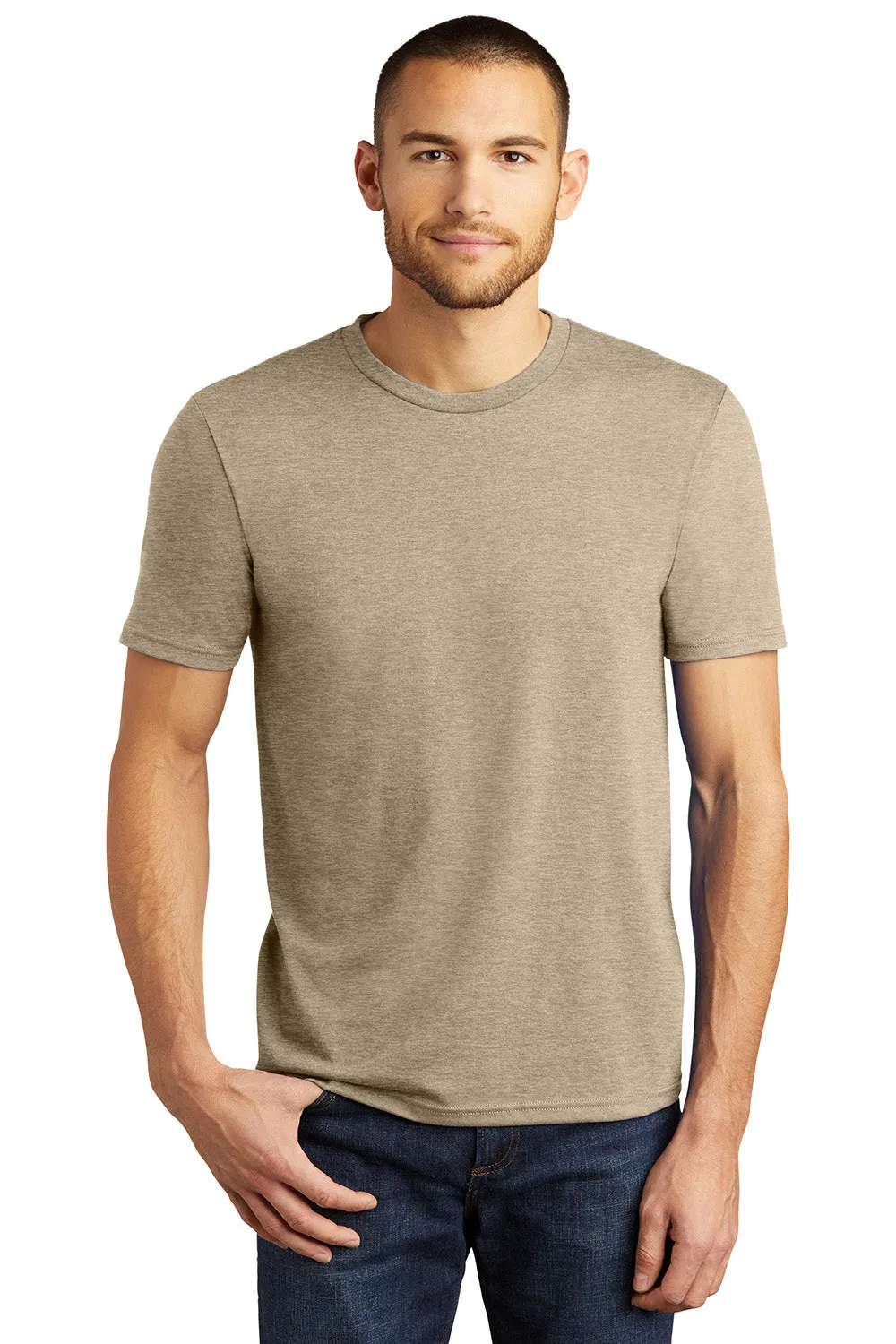 District Mens Perfect Tri Short Sleeve Crewneck T-Shirt - Heather Desert Tan  Buy new Clothing District