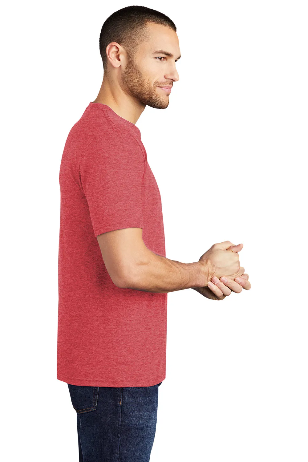 District Mens Perfect Tri Short Sleeve Crewneck T-Shirt - Red Frost  Buy new Clothing District