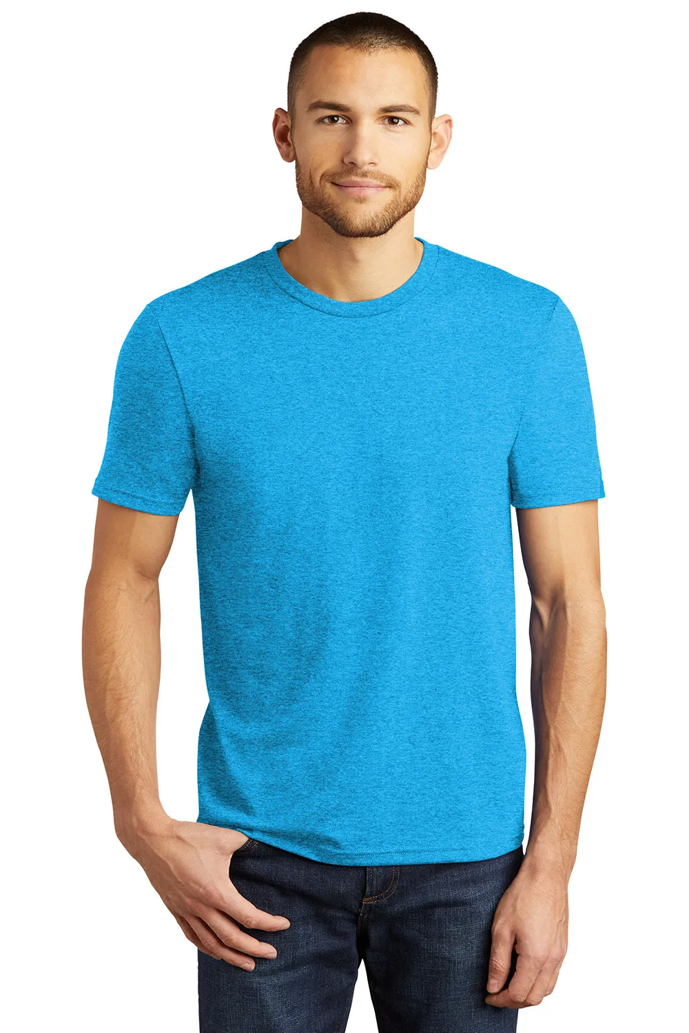 District Mens Perfect Tri Short Sleeve Crewneck T-Shirt - Turquoise Blue Frost  Buy new Clothing District