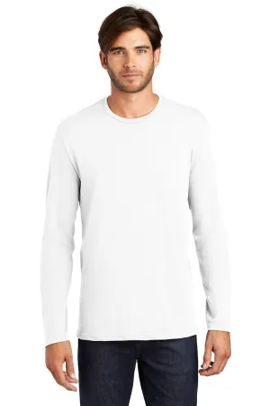 District Mens Perfect Weight Long Sleeve Crewneck T-Shirt - Bright White  Buy new Clothing District
