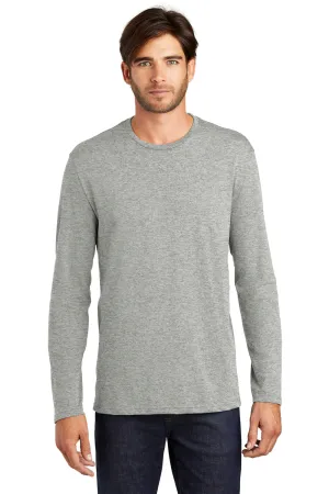 District Mens Perfect Weight Long Sleeve Crewneck T-Shirt - Heather Steel Grey  Buy new Clothing District