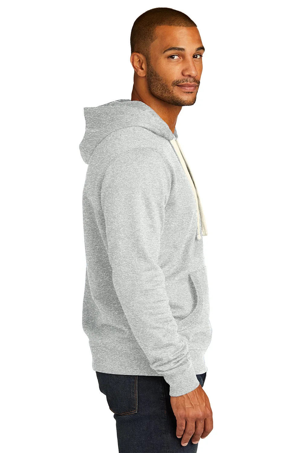 District Mens Re-Fleece Hooded Sweatshirt Hoodie w/ Pouch Pocket - Ash Grey  Buy new Clothing District