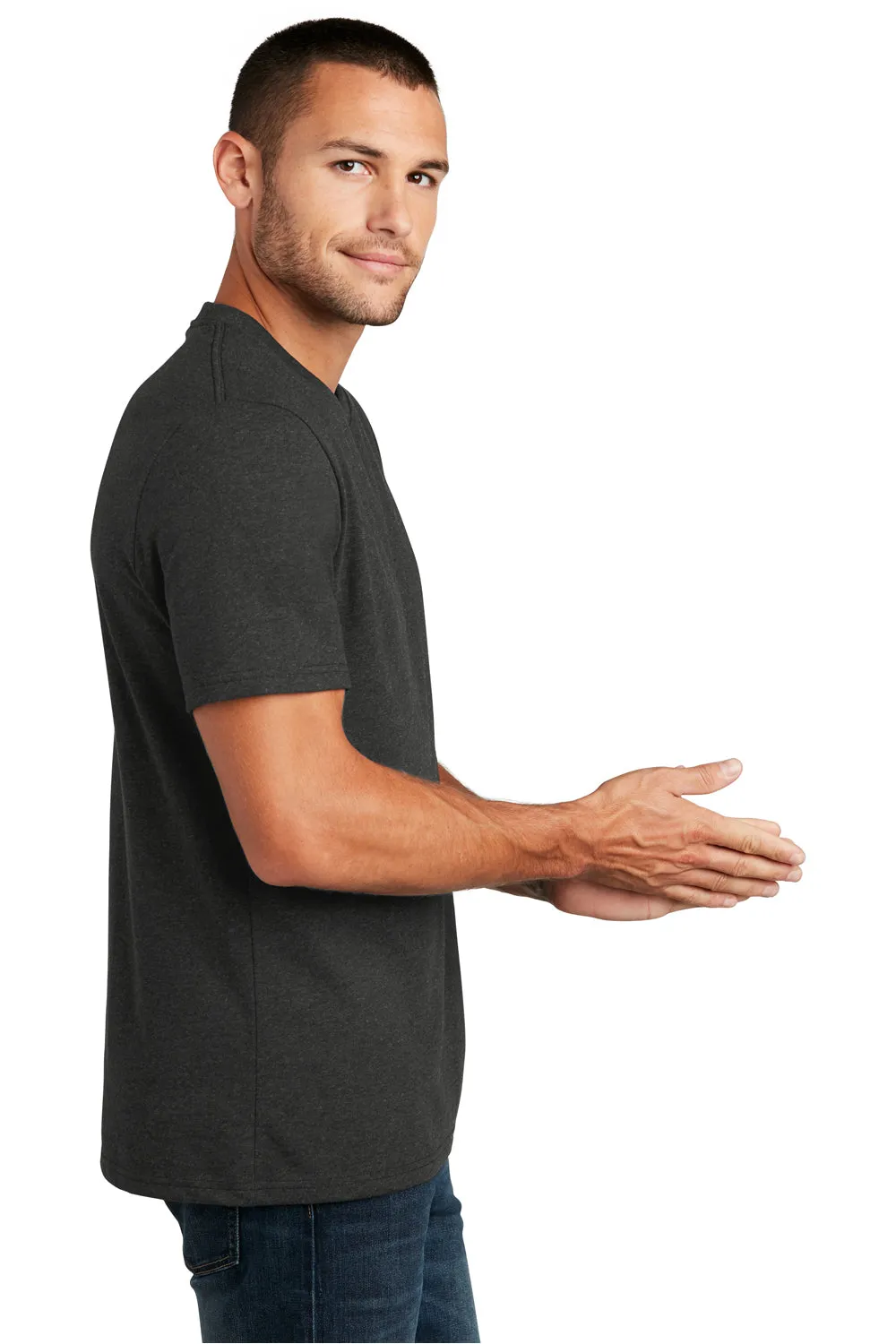 District Mens Re-Tee Short Sleeve Crewneck T-Shirt - Heather Charcoal Grey  Buy new Clothing District