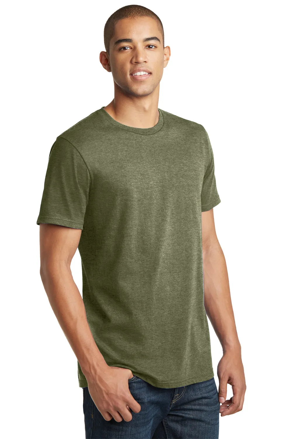 District Mens The Concert Short Sleeve Crewneck T-Shirt - Military Green Frost  Buy new Clothing District