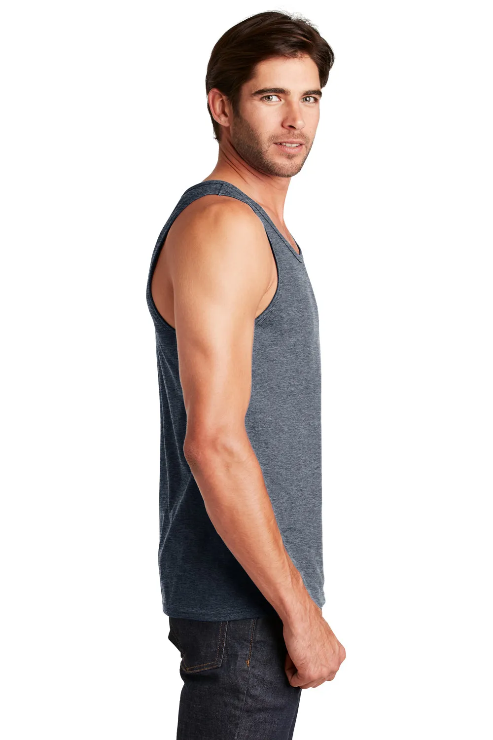 District Mens The Concert Tank Top - Heather Navy Blue  Buy new Clothing District