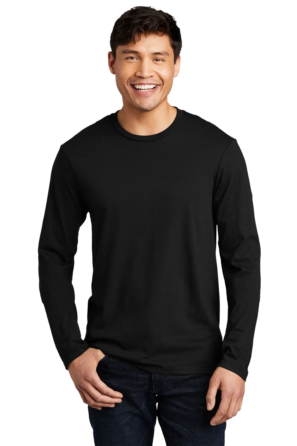 District Mens Very Important Long Sleeve Crewneck T-Shirt - Black  Buy new Clothing District