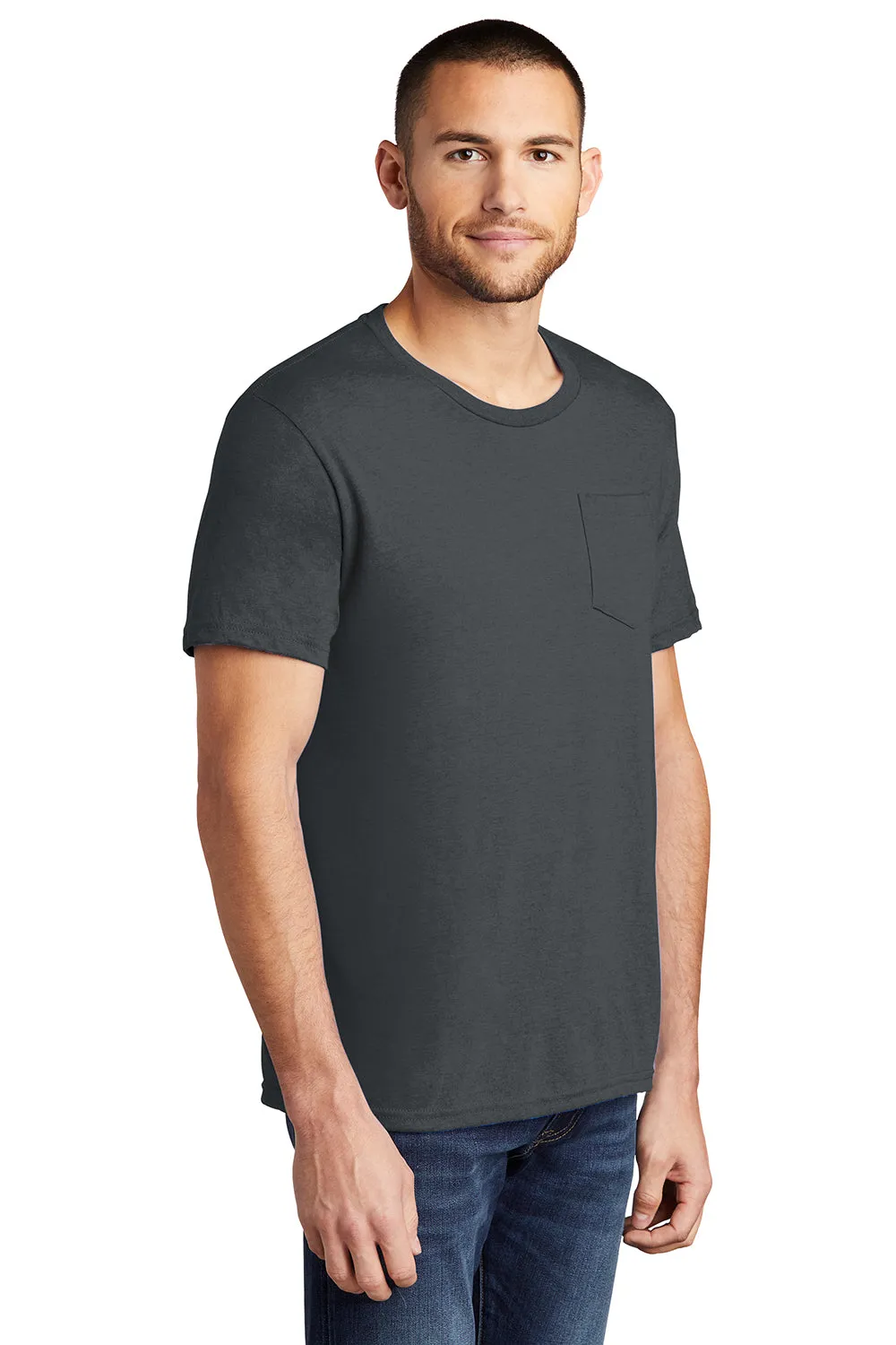 District Mens Very Important Short Sleeve Crewneck T-Shirt w/ Pocket - Charcoal Grey  Buy new Clothing District