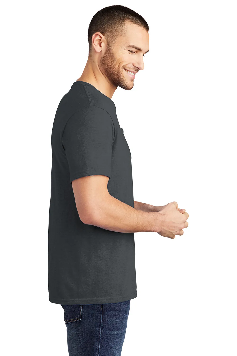District Mens Very Important Short Sleeve Crewneck T-Shirt w/ Pocket - Charcoal Grey  Buy new Clothing District