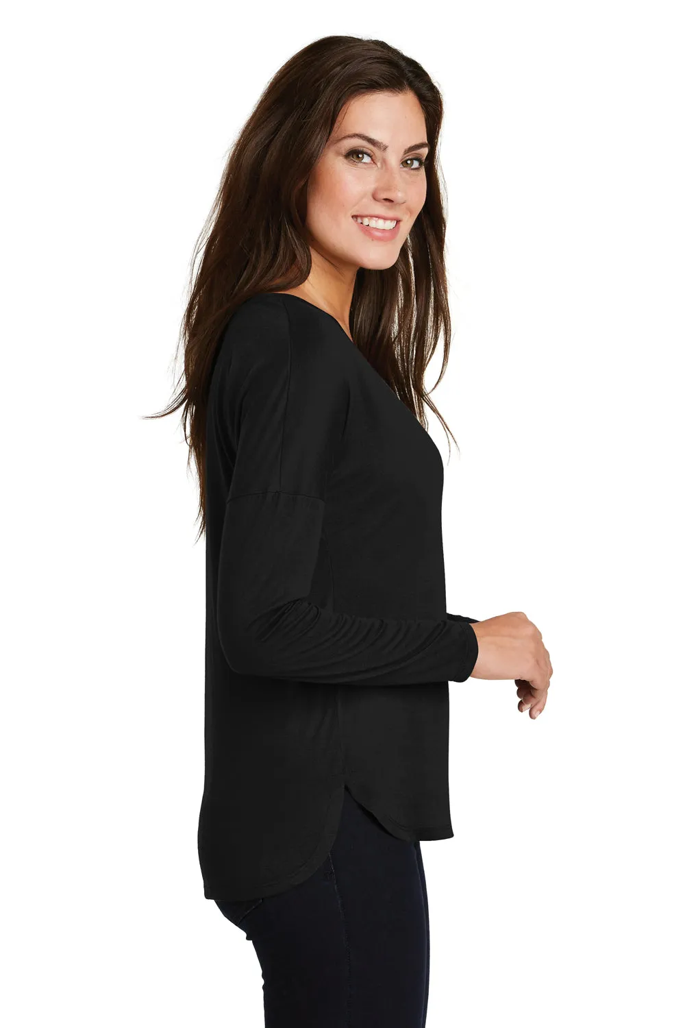 District Womens Drapey Short Sleeve V-Neck T-Shirt - Black - Closeout  Buy new Clothing District