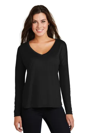 District Womens Drapey Short Sleeve V-Neck T-Shirt - Black - Closeout  Buy new Clothing District