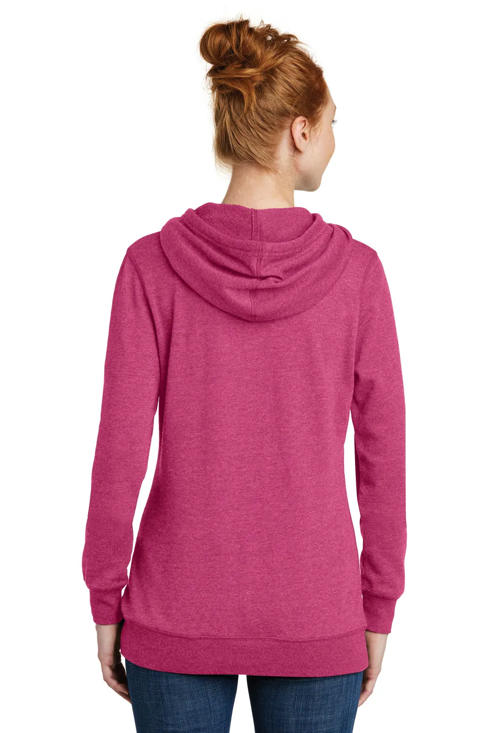 District Womens Fleece Hooded Sweatshirt Hoodie w/ Pouch Pocket - Heather Azalea Pink  Buy new Clothing District