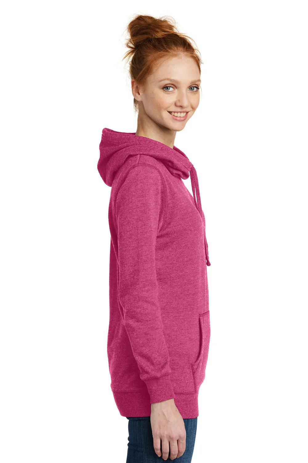 District Womens Fleece Hooded Sweatshirt Hoodie w/ Pouch Pocket - Heather Azalea Pink  Buy new Clothing District