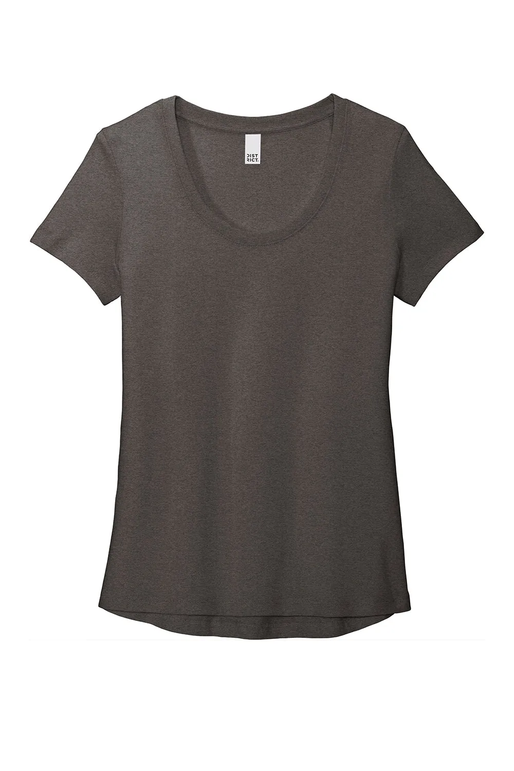 District Womens Flex Short Sleeve Scoop Neck T-Shirt - Heather Charcoal Grey  Buy new Clothing District