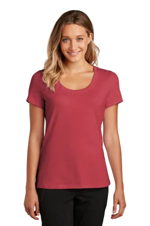 District Womens Flex Short Sleeve Scoop Neck T-Shirt - Heather Red - Closeout  Buy new Clothing District
