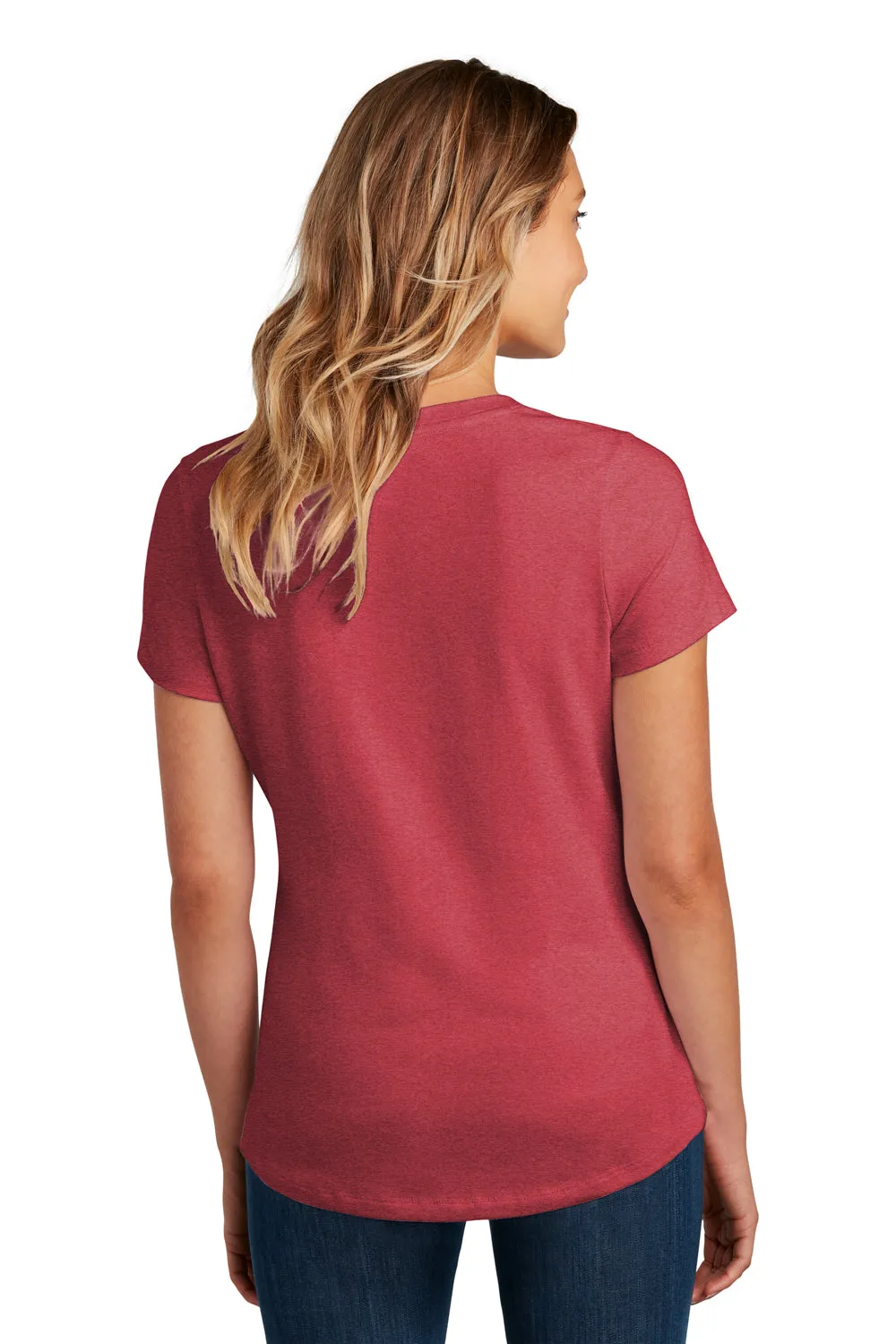 District Womens Flex Short Sleeve Scoop Neck T-Shirt - Heather Red - Closeout  Buy new Clothing District