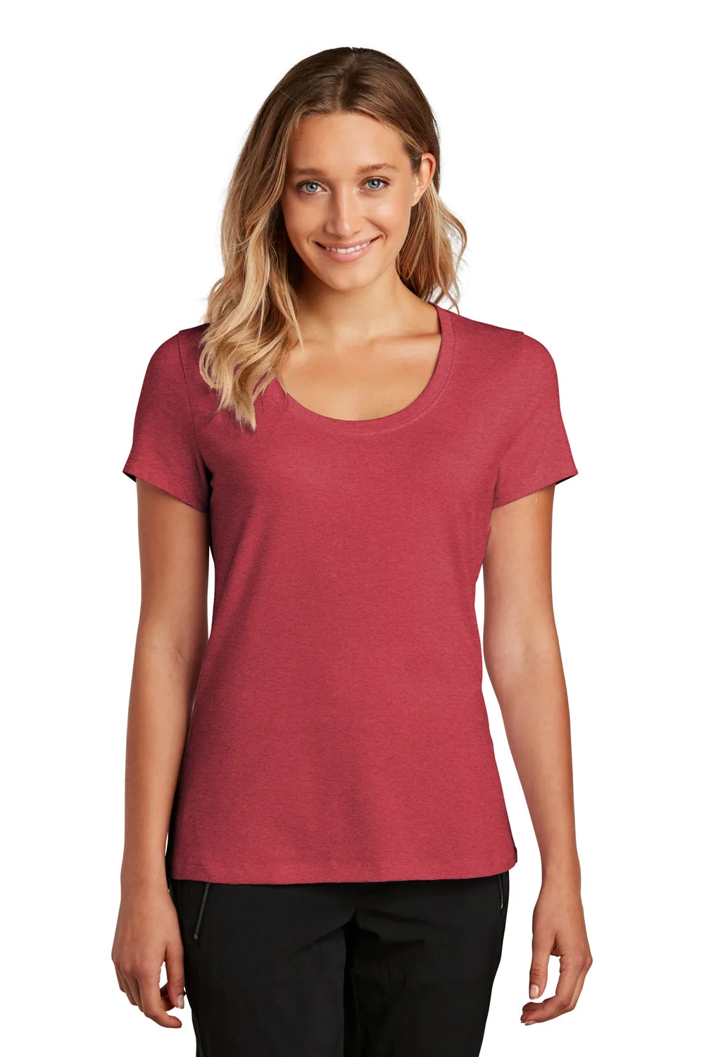 District Womens Flex Short Sleeve Scoop Neck T-Shirt - Heather Red - Closeout  Buy new Clothing District