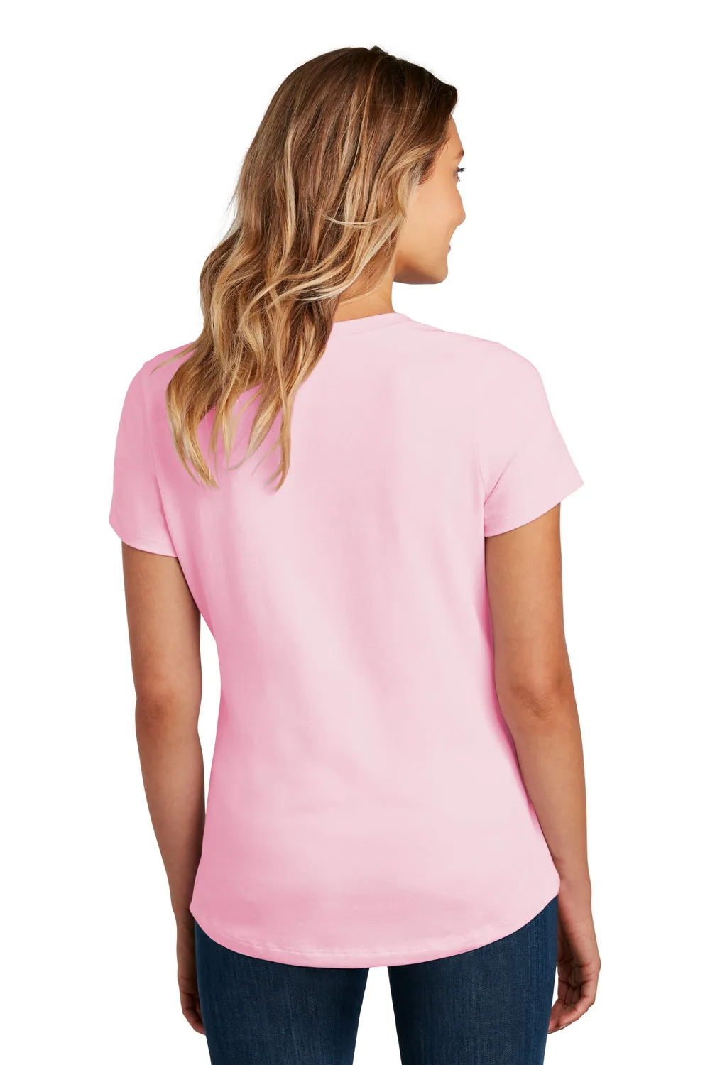 District Womens Flex Short Sleeve Scoop Neck T-Shirt - Lilac Pink - Closeout  Buy new Clothing District