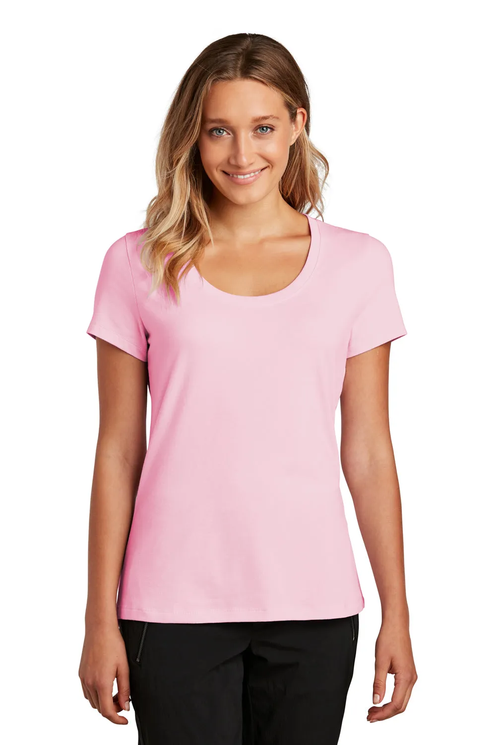 District Womens Flex Short Sleeve Scoop Neck T-Shirt - Lilac Pink - Closeout  Buy new Clothing District